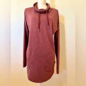 Ava & Viv Cowl Neck Pullover Sweater Plus Size X Burgundy Knit Cozy Tunic